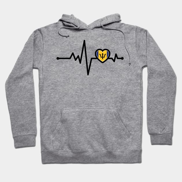 Barbados Heart Monitor Hoodie by IslandConcepts